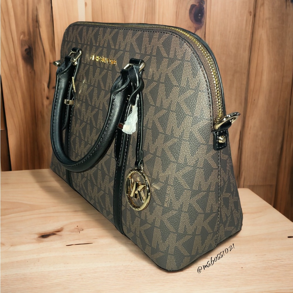 Michael Kors Bedford Legacy Medium Dome Satchel + Wallet/Cardholder in Brn/Blk - Picture 4 of 6